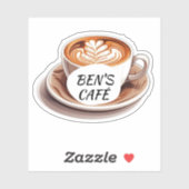 Aangepaste Stickers Koffiebeker en Bonen Logo (Vel)