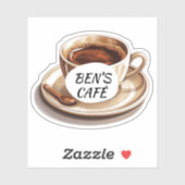 Aangepaste Stickers Koffiekop en Bonen Logo (Vel)