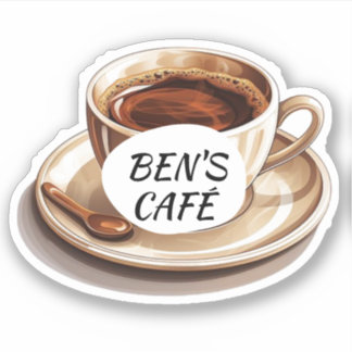 Aangepaste Stickers Koffiekop en Bonen Logo