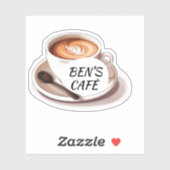 Aangepaste Stickers Koffiekop en Bonen Logo (Vel)
