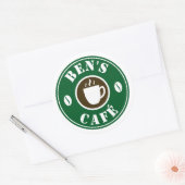 Aangepaste stickers met koffiekopje en bonen logo (Envelop)
