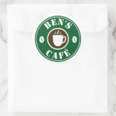 Aangepaste stickers met koffiekopje en bonen logo (Tas)