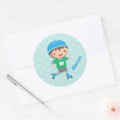 Aangepaste stickers met leuk roller skater jongetj (Envelop)
