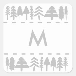 Aangepaste Stickers op het plein van Monogram Pine