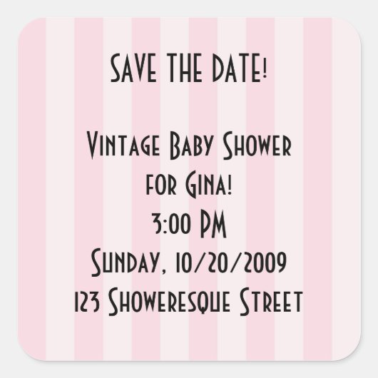 Aangepaste Stickers - Retro Save the Date! Roze st (Voorkant)