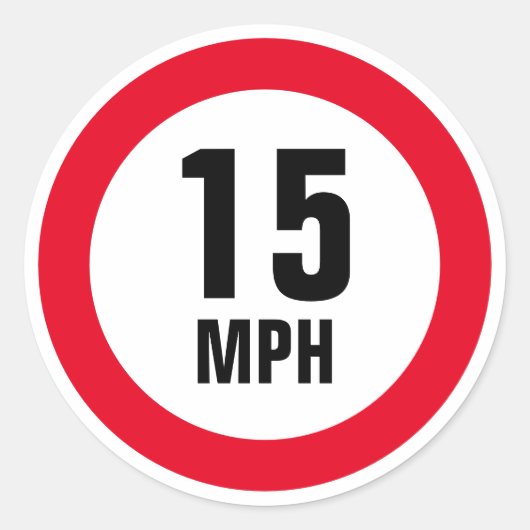 Aangepaste stickers voor 15 mph-snelheidslimiettek (Voorkant)