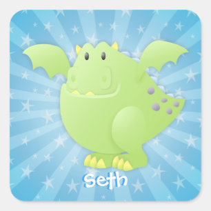 Aangepaste stickers voor groene dragon Monster