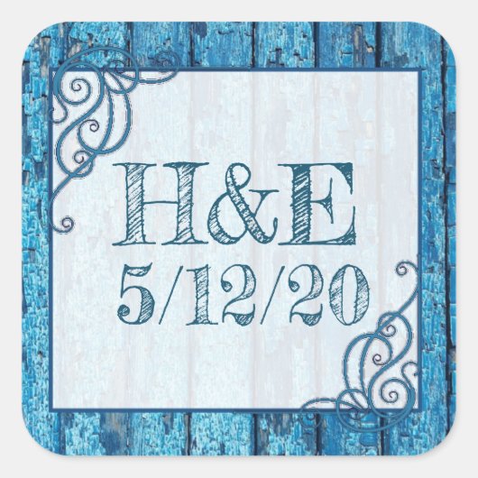 Aangepaste Stickers voor Rustic Blue Distress Pain (Voorkant)