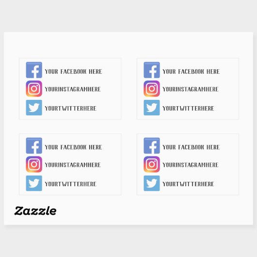 Aangepaste Stickers voor sociale media (Vel)