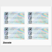 Aangepaste Stickers voor sociale media Faux Holo (Vel)