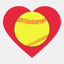 Aangepaste Stickers voor Softball Heart Scrapbook
