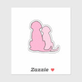 Aangepaste Stickers voor vinylroze honden (Vel)