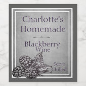 Aangepaste  stijl Blackberry Wijn Etiket (Enkel label)