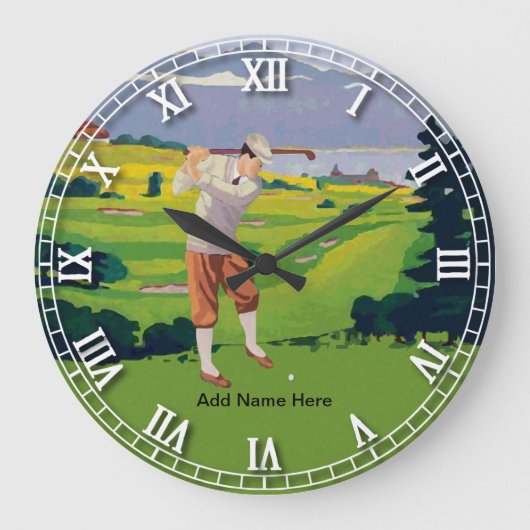 Aangepaste  stijl Hoogland Golfscène Grote Klok (Voorkant)
