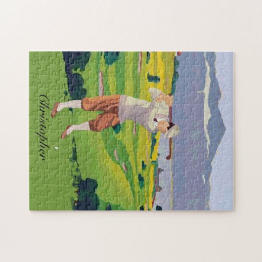 Aangepaste  stijl Hoogland Golfscène Legpuzzel (Horizontaal)
