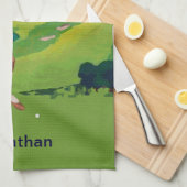 Aangepaste stijl Hoogland Golfscène Theedoek (Quarter Fold)