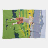 Aangepaste stijl Hoogland Golfscène Theedoek (Horizontaal)