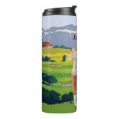 Aangepaste stijl Hoogland Golfscène Thermosbeker (Gedraaid links)