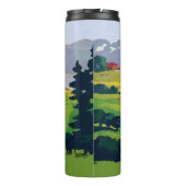 Aangepaste stijl Hoogland Golfscène Thermosbeker (Achterkant)