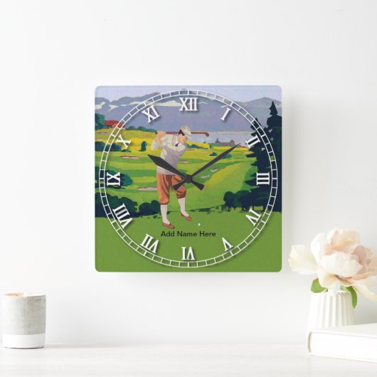 Aangepaste  stijl Hoogland Golfscène Vierkante Klok (Huis)