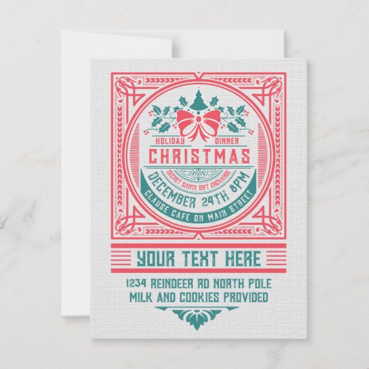 Aangepaste stijl kerst Kaart uitnodiging (Voorkant)