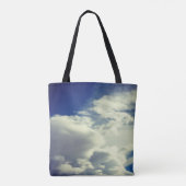 Aangepaste stijlblauwe hemelvierkant foto tote bag (Achterkant)
