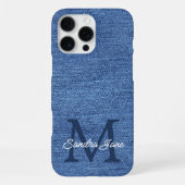 Aangepaste stijlvolle blauwe jeans denim naam op iPhone hoesje (Achterkant)