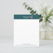 Aangepaste Stijlvolle Blauwgroen Bloemen Zakelijke (Staand voorkant)