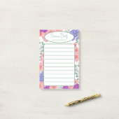 Aangepaste stijlvolle boodschappenlijst Bloem Post-it® Notes (Op bureau)