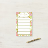Aangepaste stijlvolle boodschappenlijst Bloem Post-it® Notes (Op bureau)