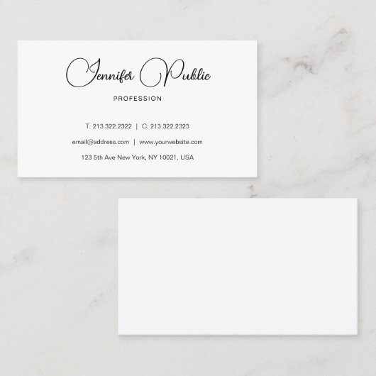 Aangepaste stijlvolle, eenvoudige, moderne Sjabloo Visitekaartje (Voorkant / Achterkant)