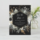 Aangepaste Stijlvolle Enchanted Forest Wedding Save The Date (Staand voorkant)