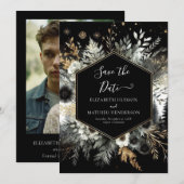 Aangepaste Stijlvolle Enchanted Forest Wedding Save The Date (Voorkant / Achterkant)