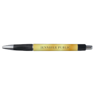 Aangepaste Stijlvolle Faux Gold Sjabloon Naam Zwar Pen