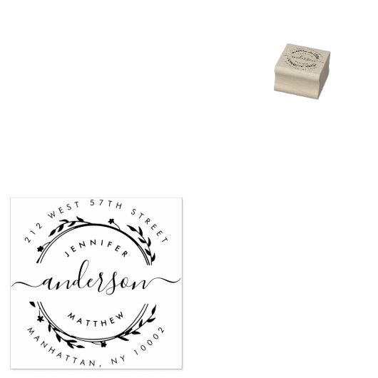 Aangepaste stijlvolle getrouwd paar retour adres rubberstempel (Gestempeld)