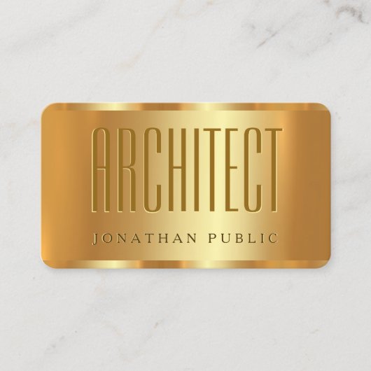 Aangepaste stijlvolle Glam Gold Architect Sjabloon Visitekaartje (Voorkant)