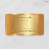 Aangepaste stijlvolle Glam Gold Architect Sjabloon Visitekaartje (Achterkant)