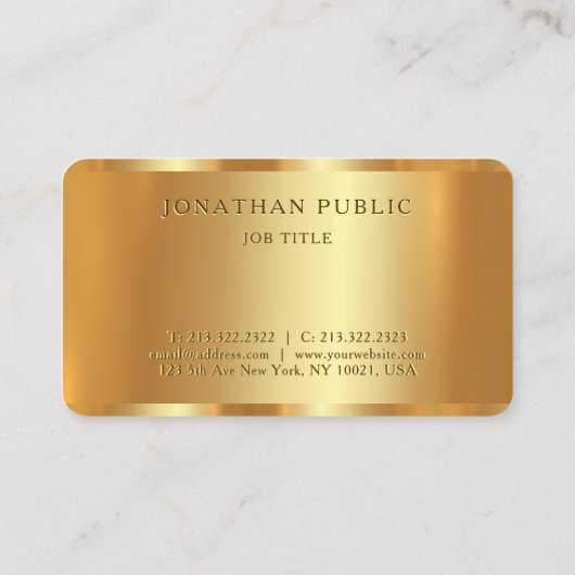 Aangepaste stijlvolle Glam Gold Architect Sjabloon Visitekaartje (Achterkant)