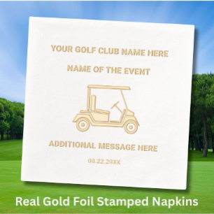 Aangepaste Stijlvolle Golf Club League Event Real  Folie Servetten