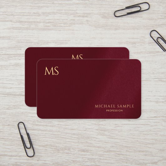 Aangepaste stijlvolle gouden tekst monogram luxe z visitekaartje (Voorkant / Achterkant in situ)