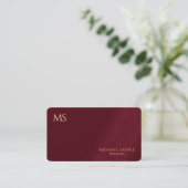 Aangepaste stijlvolle gouden tekst monogram luxe z visitekaartje (Staand voorkant)
