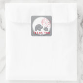 Aangepaste stijlvolle grijze olifanten Dank je Sti Vierkante Sticker (Tas)