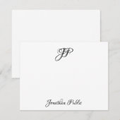 Aangepaste stijlvolle handscripttekst monogrammed notitiekaartje (Voorkant / Achterkant)