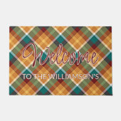 Aangepaste stijlvolle herfst kleuren geruite Tarta Deurmat (Voorkant)