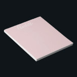 Aangepaste stijlvolle kalligrafie Naam Blush Pink Notitieblok<br><div class="desc">Aangepaste stijlvolle kalligrafie Naam Blush Pink Notitieblok</div>