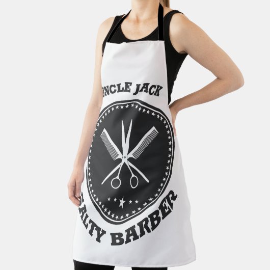 Aangepaste stijlvolle kapperszaak schort (Insitu)