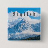 Aangepaste stijlvolle lucht afbeelding en tekst vo vierkante button 5,1 cm (Voorkant)