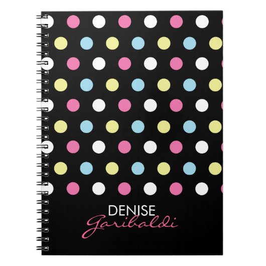 Aangepaste stijlvolle moderne neonpoka-punten notitieboek (Voorkant)