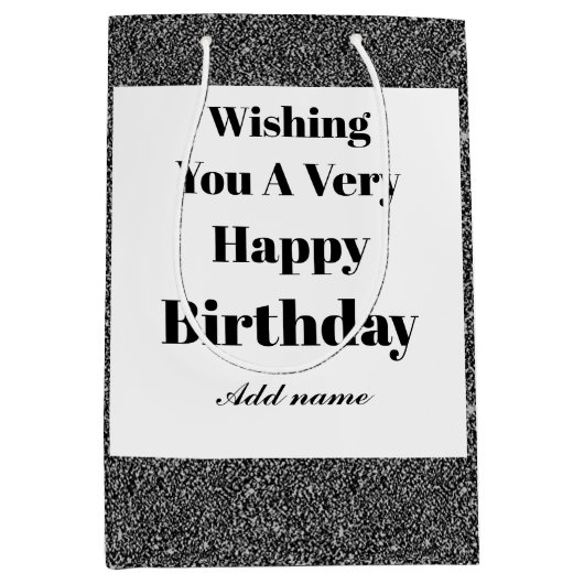 Aangepaste stijlvolle, moderne verjaardagscadeauta medium cadeauzakje (Voorkant)