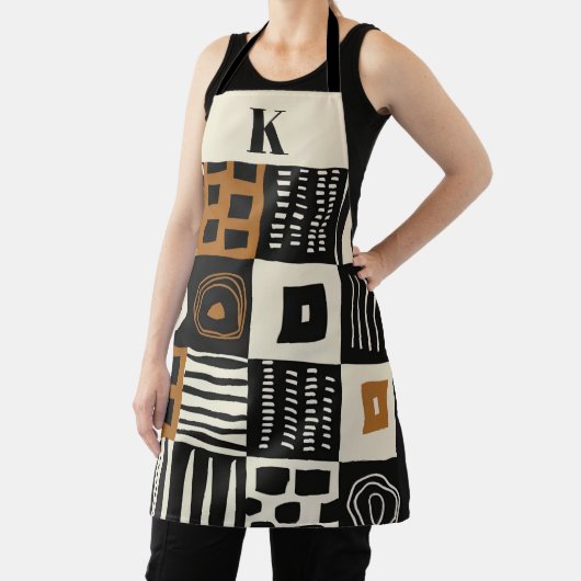 Aangepaste Stijlvolle Monogram Afrikaanse Modder D Schort (Insitu)